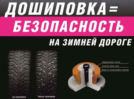 Фото объявления: Профессиональная ошиповка ( дошиповка ) зимних шин любого бренда ( Bridgestone, Michelin, Contin в Красноярске